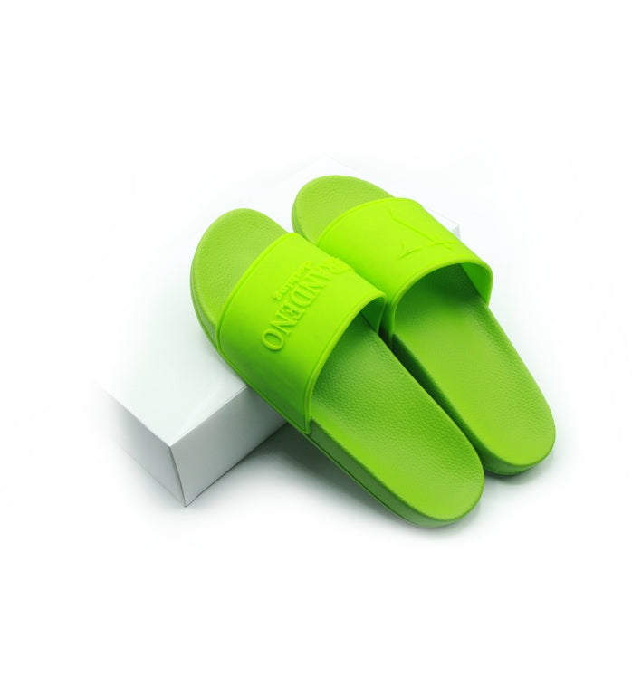 Luxury 'V' Apple Green Slides