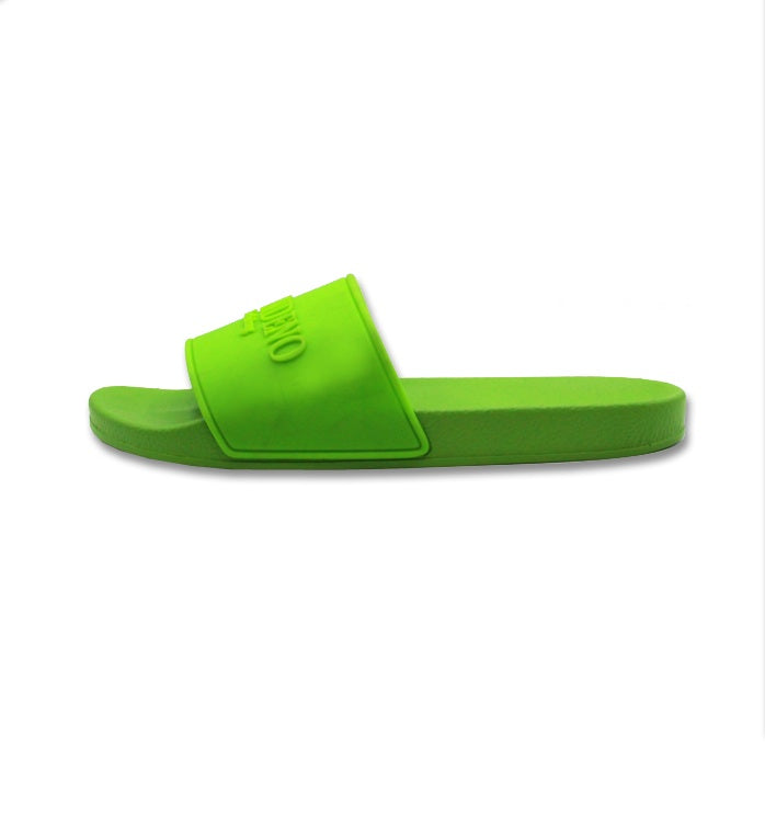 Luxury 'V' Apple Green Slides