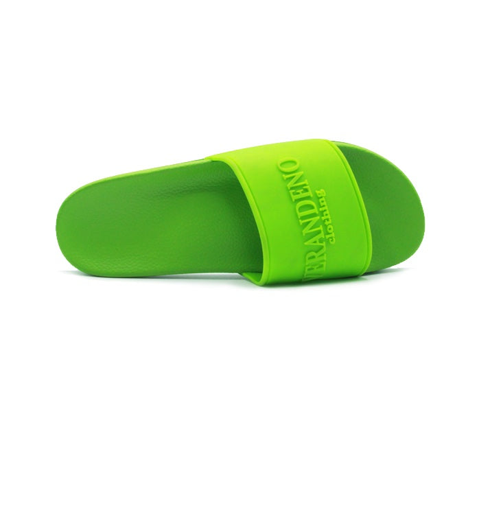 Luxury 'V' Apple Green Slides