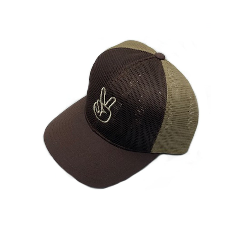 Brown peace V cap