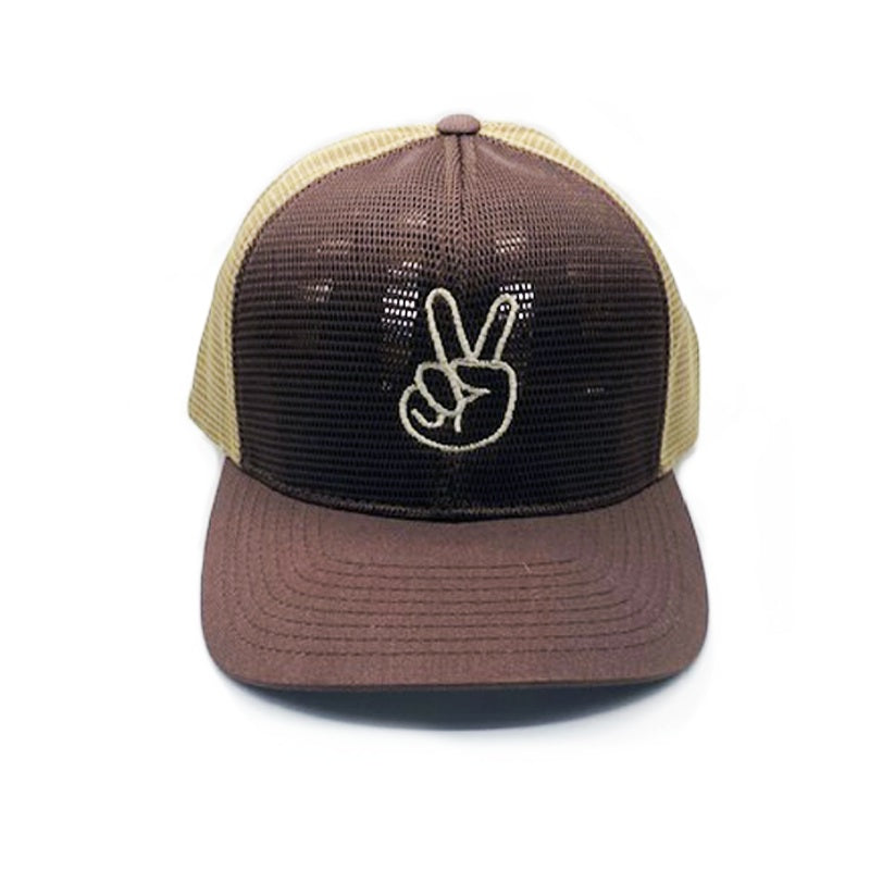 Brown peace V cap