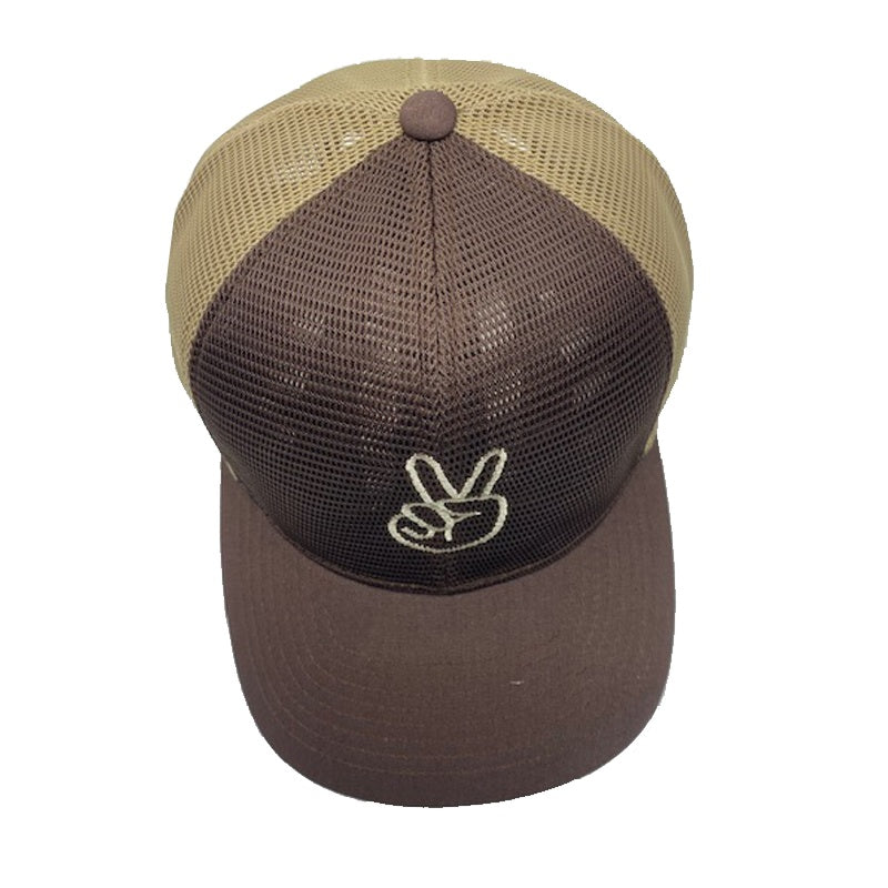 Brown peace V cap