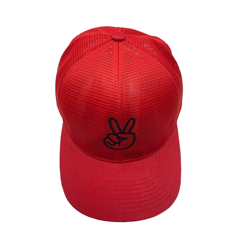 Red peace V cap