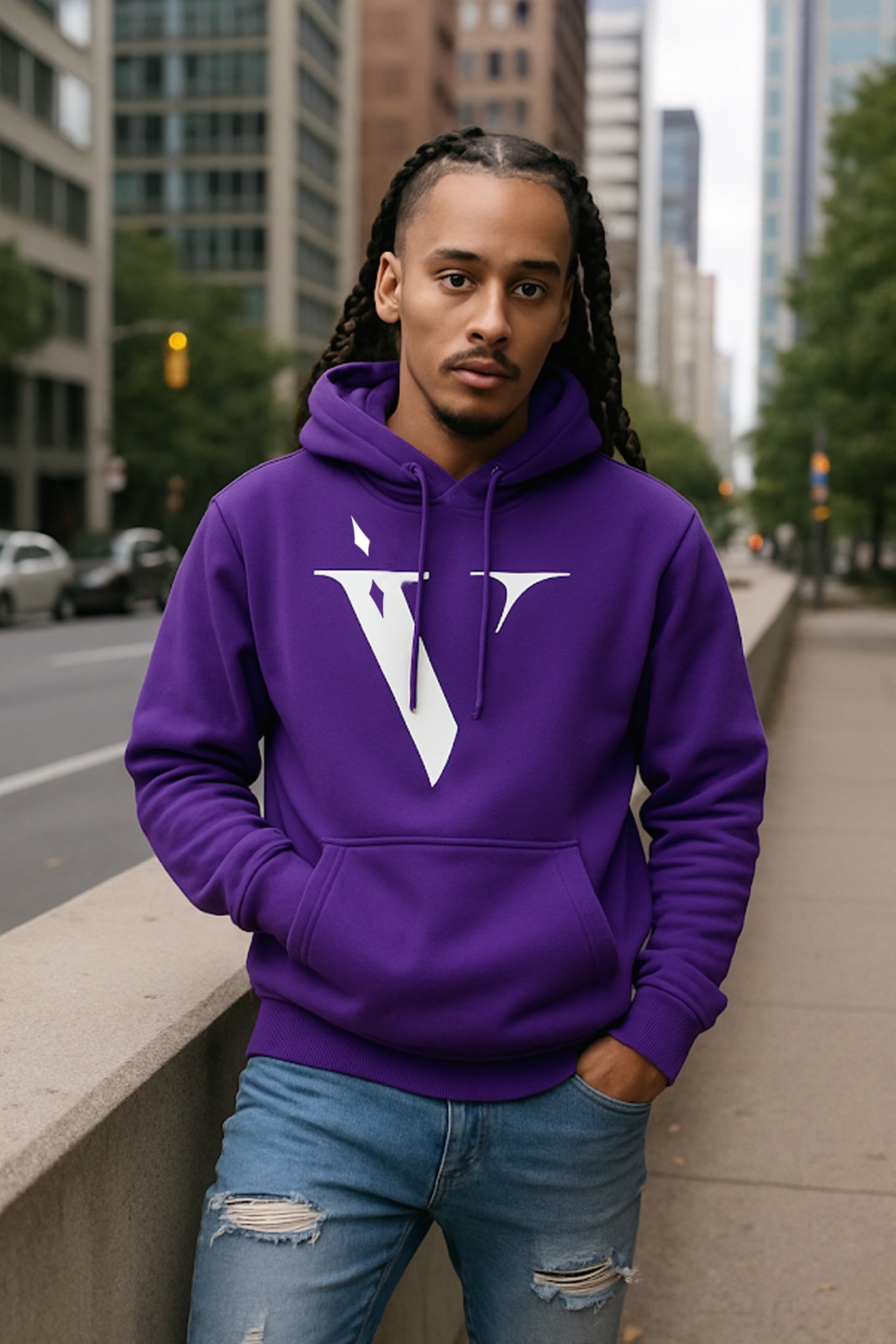 Purple Classic V Hoodie