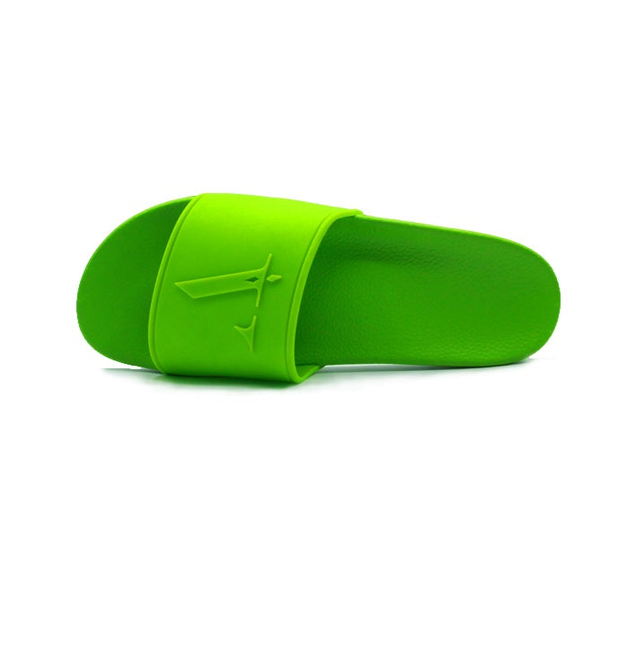 Luxury 'V' Apple Green Slides